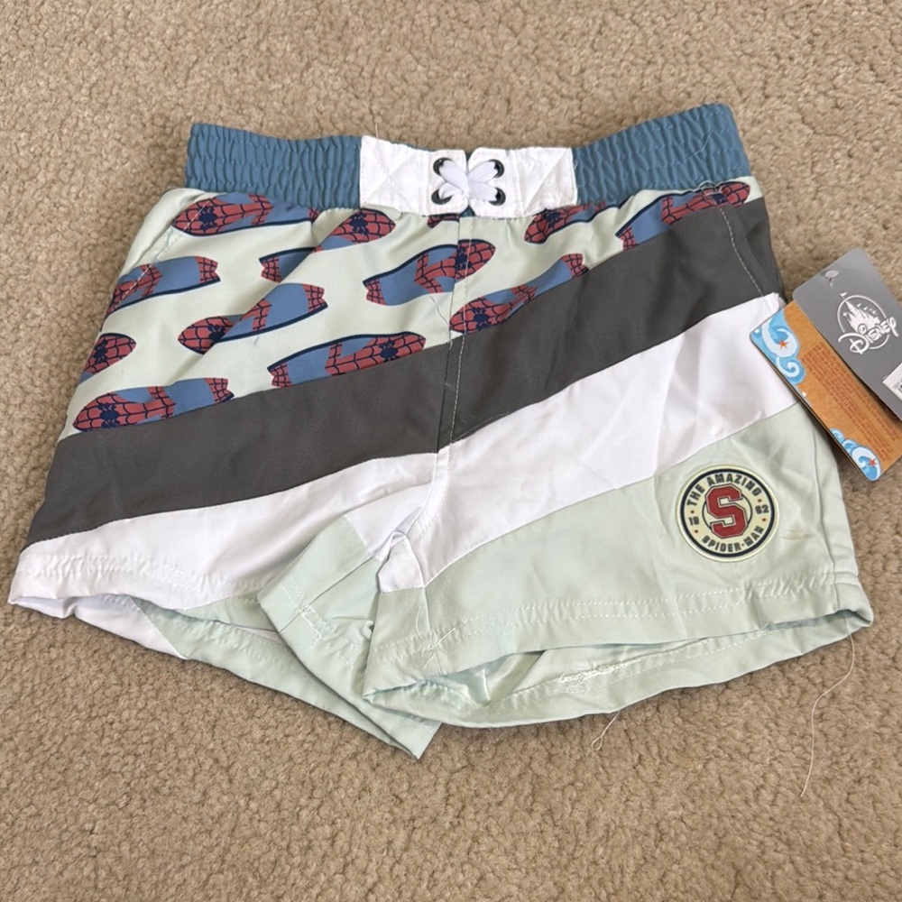 NWT Disney Spider-Man Swim Shorts- Size 5/6